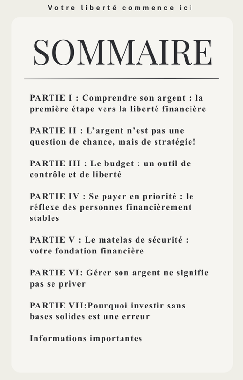 Avant d'investir - il faut maîtriser son argent